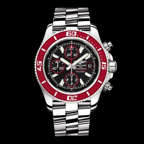 breitling red dial watch|Breitling super ocean watch.